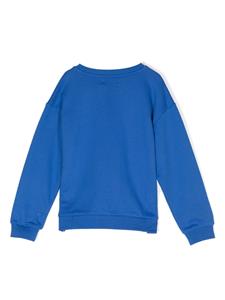 Pangaia Kids text-print cotton sweatshirt - Blauw