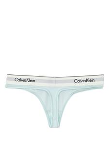 Calvin Klein logo-waist jersey thong - Blauw