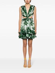 Costarellos Geplooide mini-jurk met bloemenprint - Groen