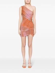 Self-Portrait rhinestone-embellished mesh minidress - Oranje