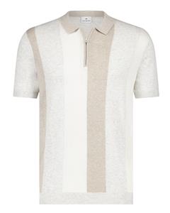 Blue Industry Knitted Polo Shirt Beige