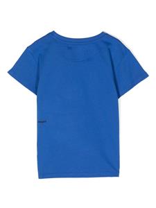 Pangaia Kids text-print cotton T-shirt - Blauw