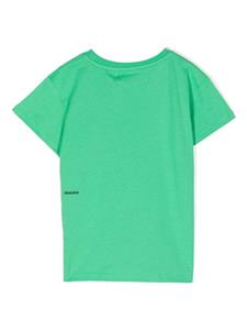 Pangaia Kids text-print cotton T-shirt - Groen