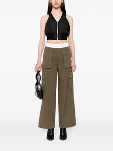 Alexander Wang logo-waistband straight-leg cargo trousers - Groen