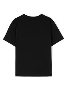 Moschino Kids Katoenen T-shirt met logopatch - Zwart