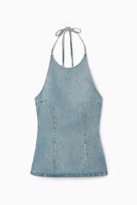 COS Neckholder-Oberteil Aus Denim