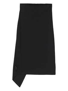 Calvin Klein asymmetric high-waist midi skirt - Zwart