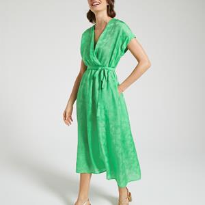 SUNCOO Midi jurk in jacquard met korte mouwen COSTA