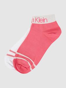 2er Pack Calvin Klein Logo Quarter Socken Damen 003 - magenta