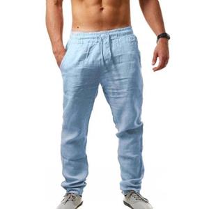Keep Health Care Men's Cotton Linen Pants Male Autumn New Breathable Solid Color Linen Trousers Fitness Streetwear S-3XL