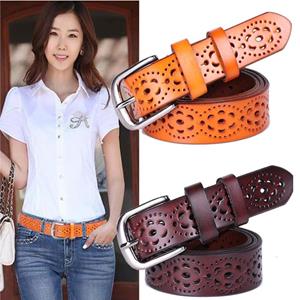 Ouyaohong Nieuwe Vrouwen Mode Brede Lederen Riem Vrouw Zonder Boren Luxe Jeans Riemen Vrouwelijke Top Kwaliteit Bandjes Ceinture Femme