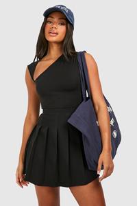 Boohoo Pleated Tennis Skirt, Black