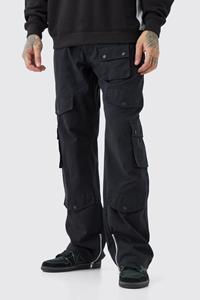 Boohoo Tall Fixed Waist Relaxed Fit Cargo Trouser, Black