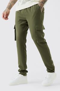 Boohoo Tall Elastic Lightweight Stretch Skinny Cargo Trouser, Khaki