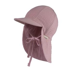 Sterntaler Peaked cap met nekbescherming mousseline fluweel roze