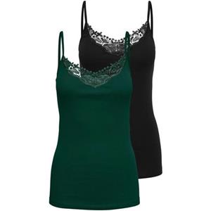 ONLY Spitzentop "ONLKIRA LACE SINGLET 2PACK NOOS", (2er-Pack)