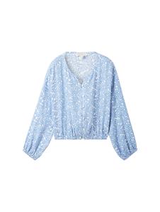 TOM TAILOR Kurzarmbluse Copped Bluse mit Allover Print
