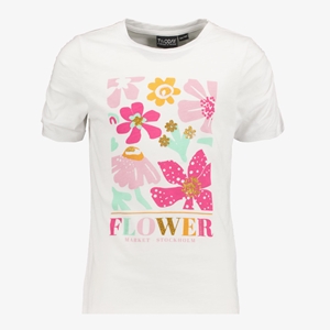 TwoDay meisjes T-shirt met bloemen wit