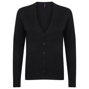 Henbury Womens/Dames V-Hals Button Up Vest