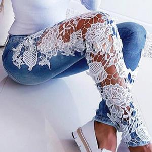 EUREKA Y Europese en Amerikaanse Women's Street Hipster Sexy Lace Women's Fashion Casual Jeans
