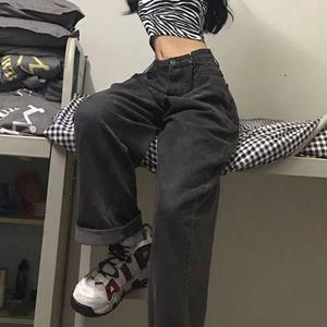 FIVE FIVE Damesjeans Vintage hoge taille broek met wijde pijpen Herfst All-match streetwear Retro Koreaans