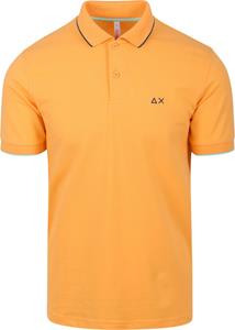 Sun68 Poloshirt Small Stripe Collar Orange