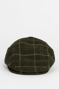 Brixton Donkergroen Geruite Hooligan Snap Cap