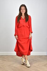 Xirena A-lijn rok Deon elastische taille rood