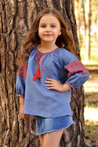 Ethno Etnisch kindershirt met borduurwerk, Oekraïens shirt met borduurwerk, Folk geborduurd shirt voor meisjes, Geborduurd shirt, Geborduurd shirt gemaakt van natuurlijk linnen