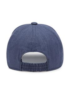 Billionaire logo-appliqué linen baseball cap - Blauw