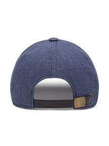 Billionaire crest-embroidered linen baseball cap - Blauw
