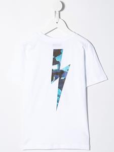 Neil Barrett Kids T-shirt met bliksemflitsprint - Wit