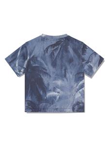 Emporio Armani Kids graphic-print cotton T-shirt - Blauw
