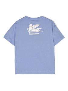 ETRO KIDS T-shirt met geborduurd logo - Blauw