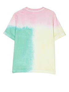 Diesel Kids T-shirt met tie-dye print - Geel