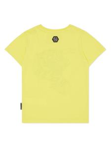 Philipp Plein T-shirt verfraaid met kristallen - Geel