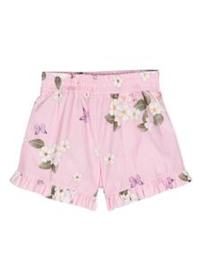 Monnalisa Katoenen shorts met bloemenprint - Roze