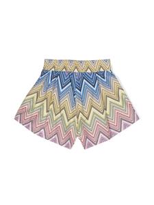 Missoni Kids zigzag-print cotton shorts - Geel