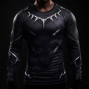 Rocacorp Compressieshirt voor heren, 3D-bedrukte T-shirts, sneldrogende hardloopleggings, sportkleding met lange mouwen, trainingskleding