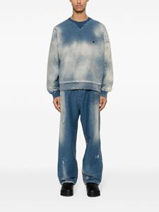 A Paper Kid Sweater met gewassen denim-effect - Blauw