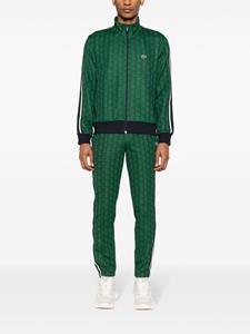 Lacoste monogram-jacquard zipped sweatshirt - Groen