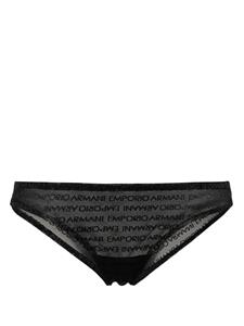 Emporio Armani Twee paar sokken met logo-jacquard - Zwart