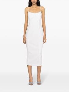 ROTATE Midi-jurk met gesmockt vlak - Wit