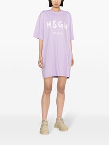 MSGM T-shirtjurk met logoprint - Paars