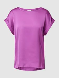 Vila T-Shirt Satin Blusen T-Shirt Kurzarm Basic Top Glänzend VIELLETTE 4599 in Neon Pink