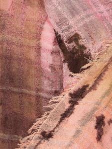 Faliero Sarti plaid-check frayed scarf - Roze
