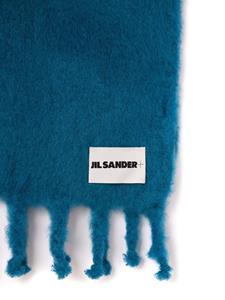 Jil Sander Sjaal met logopatch - Blauw