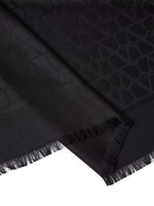 Valentino Garavani Toile Iconographe sjaal met print van wol-zijde - Zwart