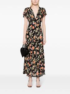Rixo Midi-jurk met bloemenprint - Zwart