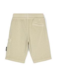Stone Island Junior Katoenen shorts met Compass-logo applicatie - Beige